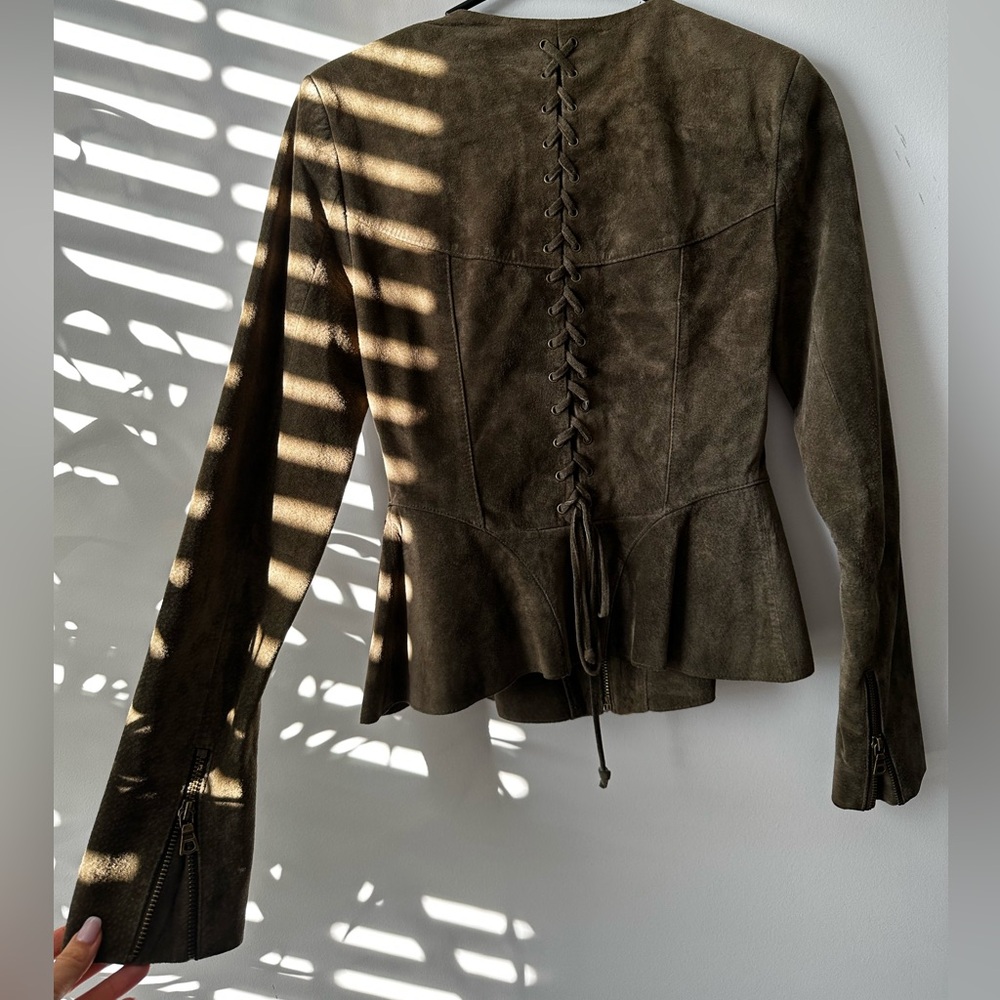 Intermix Moss Green Suede jacket